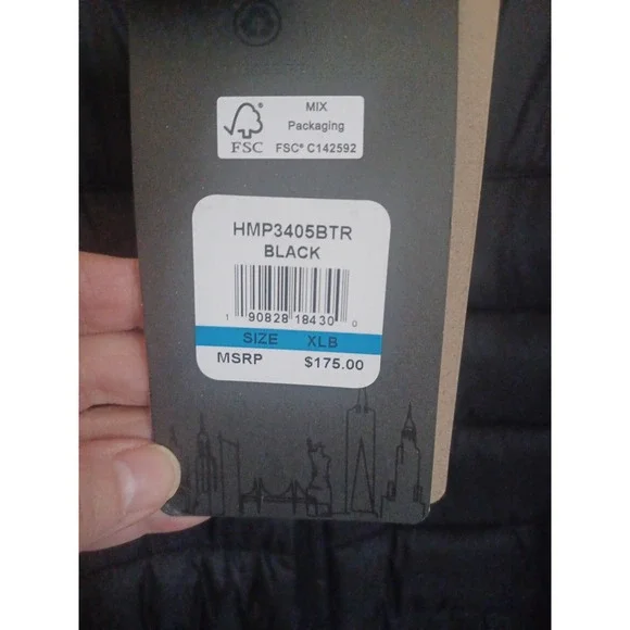 HAWKE&Co Mens Black Sz XLB Ultra‎ Lightweight Pro Series Outerwear Featherless